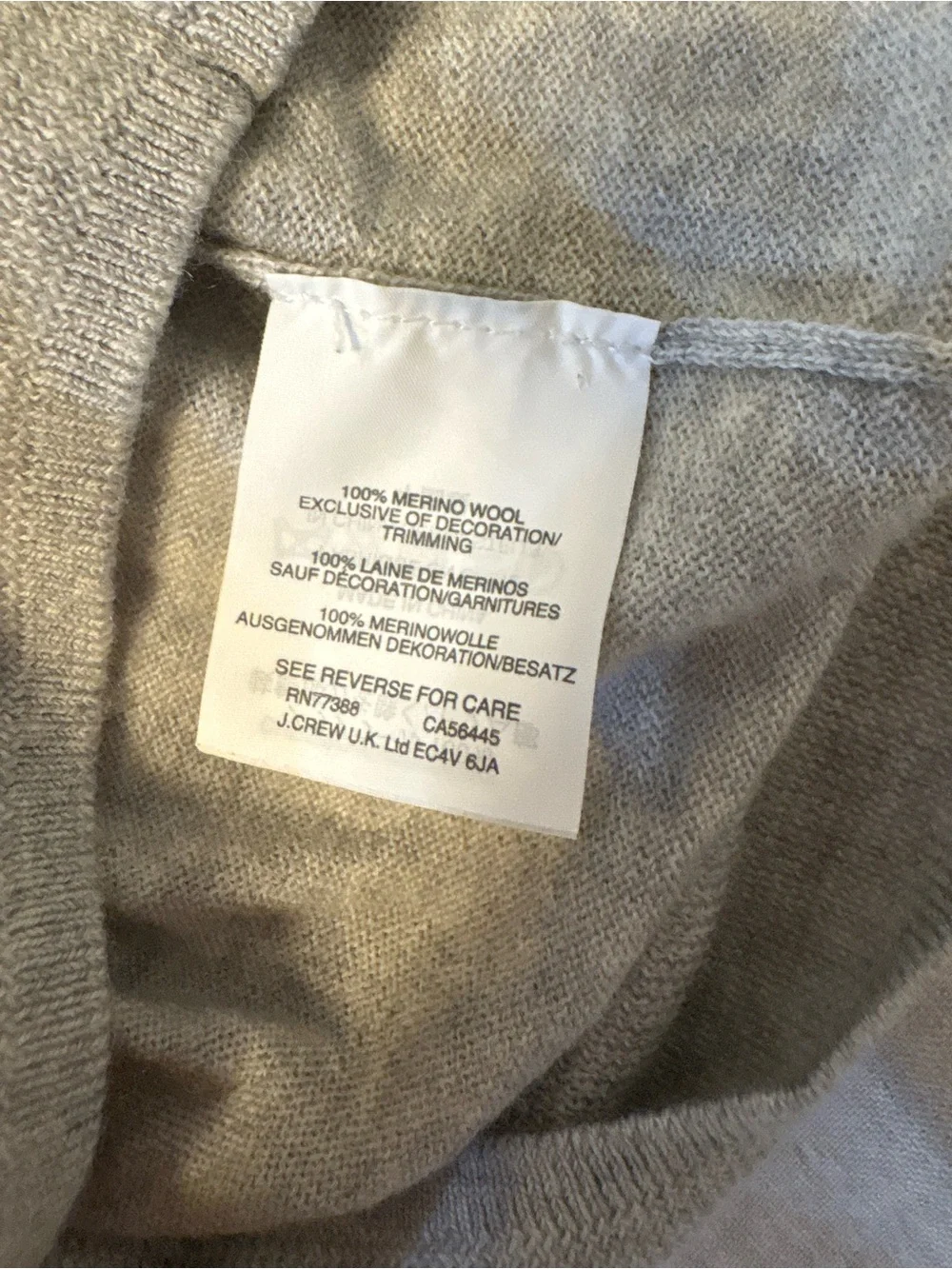 J. Crew Merino Wool Tippi Ruffle Turtleneck Sweater Heather Gray Zip Cuffs XS